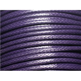 3 meters - Waxed Cotton Cord 3mm Indigo violet blue - 8741140022904