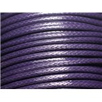 3 metres - Fil Corde Cordon Coton Ciré 3mm Bleu violet indigo - 8741140022904