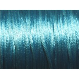 Bobina de 45 metros - Cordón satinado Rattail 2 mm Azul turquesa - 8741140028012