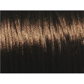 5 meter - Satijn Koord Rattail 2mm Koffie Bruin - 8741140022935