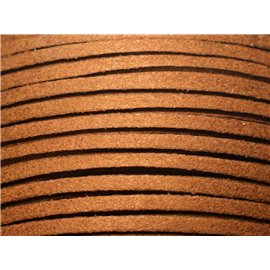 90 meter spool - Suede Lanyard 3x1.5mm Caramel Brown