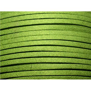 5 mètres - Cordon Lanière Suédine 3x1.5mm Vert Pomme -8741140023024