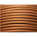 5 metres - Cordon Laniere Suedine Daim 3mm Marron Noisette Caramel - 8741140023031