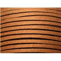 5 mètres - Cordon Lanière Suédine 3x1.5mm Marron Caramel -8741140023031