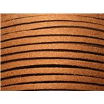 5 metres - Cordon Laniere Suedine Daim 3mm Marron Noisette Caramel - 8741140023031