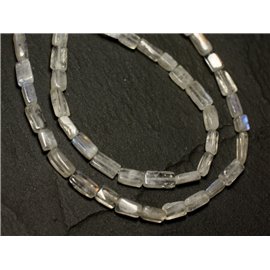Thread 39cm approx 57pc - Stone Bead - Rainbow Moonstone Rectangles 6-9mm