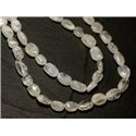 10pc - Perles de Pierre - Pierre de Lune blanche arc en ciel Ovales 6-9mm - 8741140022539
