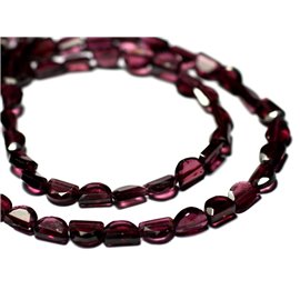 Thread 39cm 62pc approx - Garnet Stone Beads - Faceted Half Moon 6x4mm