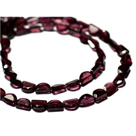 20pc - Garnet Stone Beads - Faceted Half Moon 6x4mm - 8741140022553