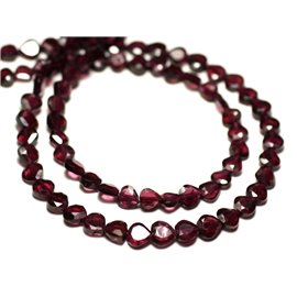 Thread 39cm approx 85pc - Stone Beads - Garnet Faceted Drops 4-5mm