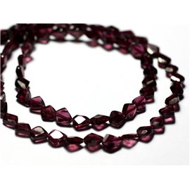Thread 39cm approx 76pc - Garnet Stone Beads - Faceted Triangle Drops 5-6mm