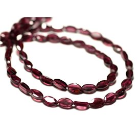 20pz - Perline di pietra - Navette sfaccettate Garnet Marchesi 6-7mm - 8741140022591