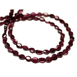 Thread 39cm 73pc approx - Stone Beads - Garnet Marquises Shuttles Faceted Hexagons 5-6mm