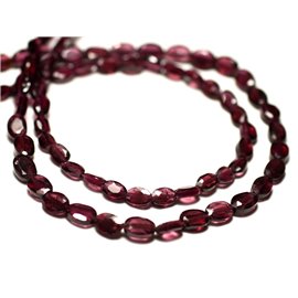 20pc - Stone Beads - Garnet Faceted Oval 5-6mm - 8741140022621