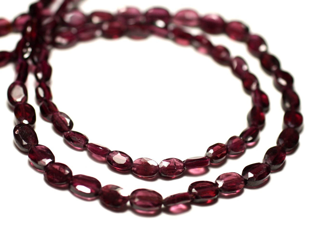 20pc - Perles de Pierre - Grenat Ovales Facettés 5-6mm - 8741140022621