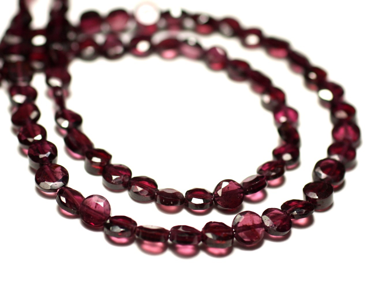 20pc - Perles de Pierre - Grenat Palets Facettés 4-5mm - 8741140022638