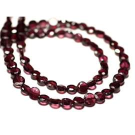 Thread 39cm approx 84pc - Stone Beads - Garnet Faceted Palets 4-5mm