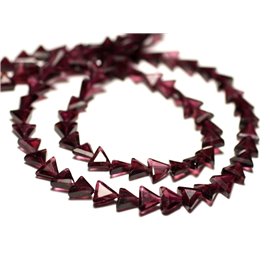 20pc - Stone Beads - Garnet Faceted Triangles 5-6mm - 8741140022652