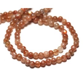 Thread 35cm approx 98pc - Stone Beads - Sunstone Balls 3.5-4mm - 8741140025721
