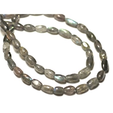 Fil 39cm 52pc env - Perles de Pierre - Labradorite Olives 6-8mm