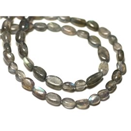 10pz - Perline di pietra - Labradorite Ovale 6-8mm