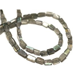 Filo 39 cm circa 48-56 pz - Perline di pietra - Rettangoli di labradorite 5-12 mm