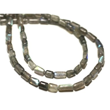 Fil 39cm 55pc env - Perles de Pierre - Labradorite Tubes 6-9mm