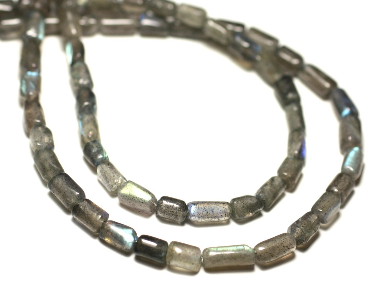 10pc - Perles de Pierre - Labradorite Tubes 6-9mm - 8741140022744