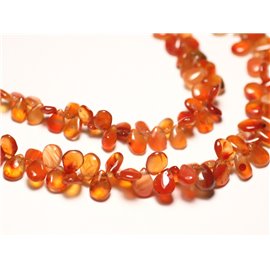 10pc - Stone Beads - Carnelian drops 5-8mm N1 - 8741140022751