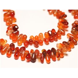 10pc - Stone Beads - Carnelian drops 7-9mm N2 - 8741140022768