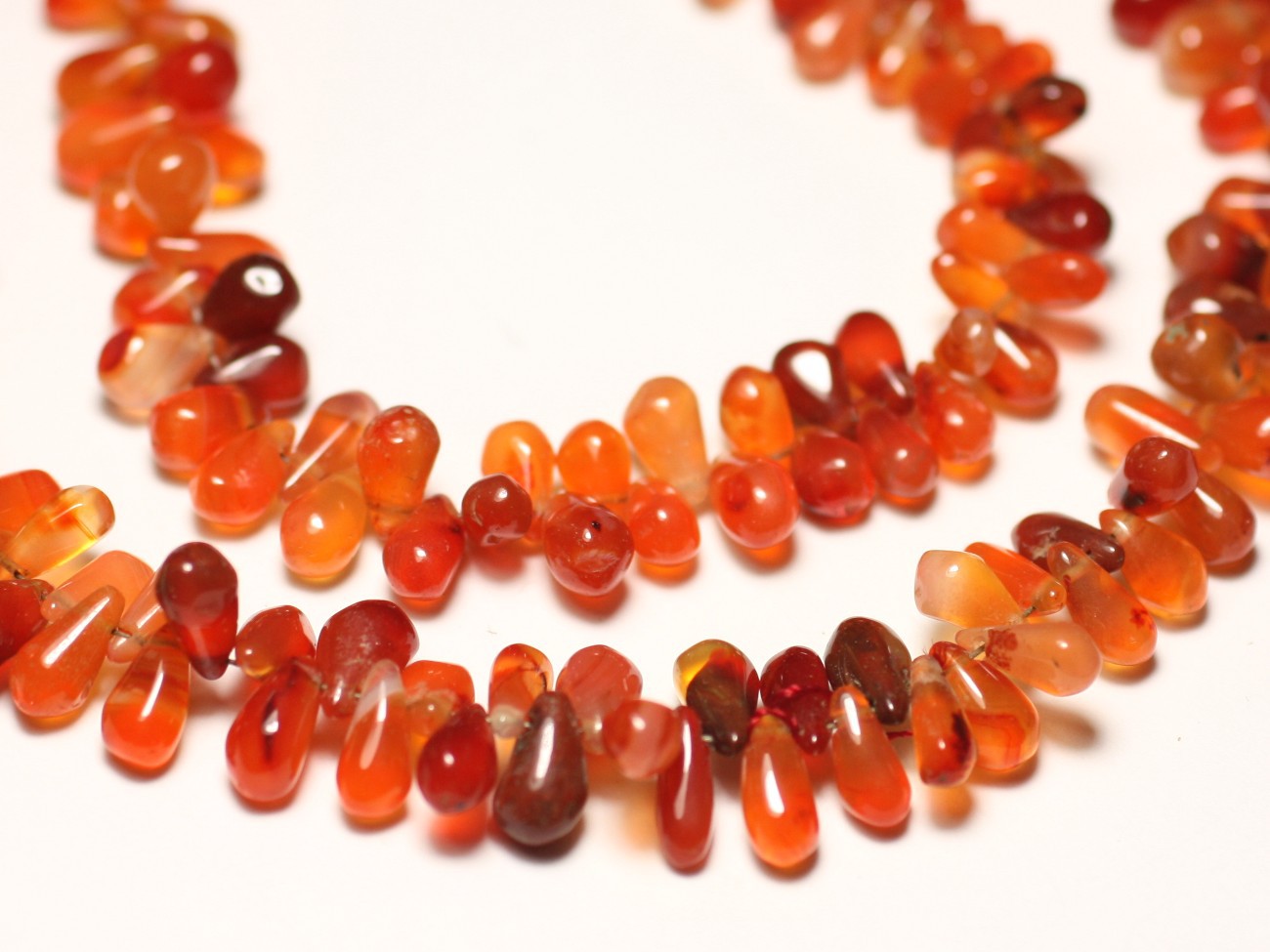 10pc - Perles de Pierre - Cornaline gouttes 7-9mm N2 - 8741140022768