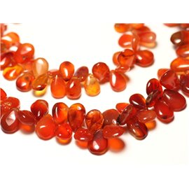 10pc - Stone Beads - Carnelian drops 9-12mm N3 - 8741140022775