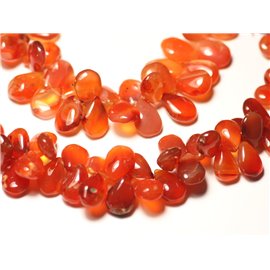 10pc - Stone Beads - Carnelian drops 11-15mm N4 - 8741140022782