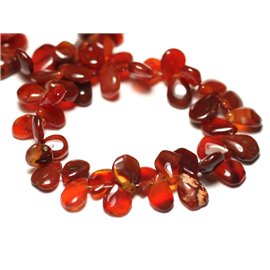 Thread 20cm 62pc approx - Stone Beads - Carnelian drops 6-10mm N1 - 8741140022799