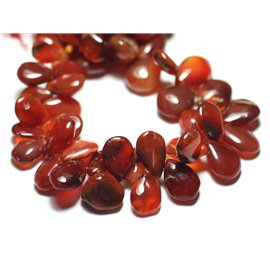 Thread 20cm 42pc approx - Stone Beads - Carnelian gradient drops 10-20mm N10 - 8741140022881