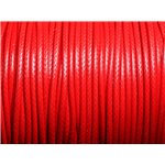 Bobine 180 mètres - Fil Cordon Coton Ciré 1.5mm Rouge vif Cerise