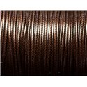 Bobine 180 mètres - Fil Cordon Coton Ciré 1.5mm Marron Brun Café