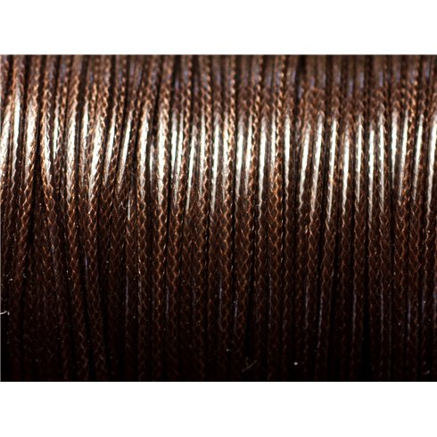 Bobine 180 mètres - Fil Cordon Coton Ciré 1.5mm Marron Brun Café