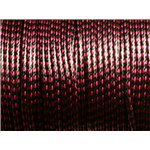 Bobine 90 mètres - Fil Cordon Coton Ciré 2mm Bicolore Noir Rouge Rose Bobine 90 mètres - Fil Cordon Coton Ciré 2mm Bicolore Noir Rouge Rose