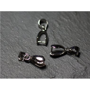 20pc - Bélières Clip Métal Argenté Rhodium 15x6mm - 8741140028470