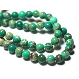 10st - Stenen kralen - Sedimentaire jaspis ballen 6 mm Turquoise Groen - 8741140028616