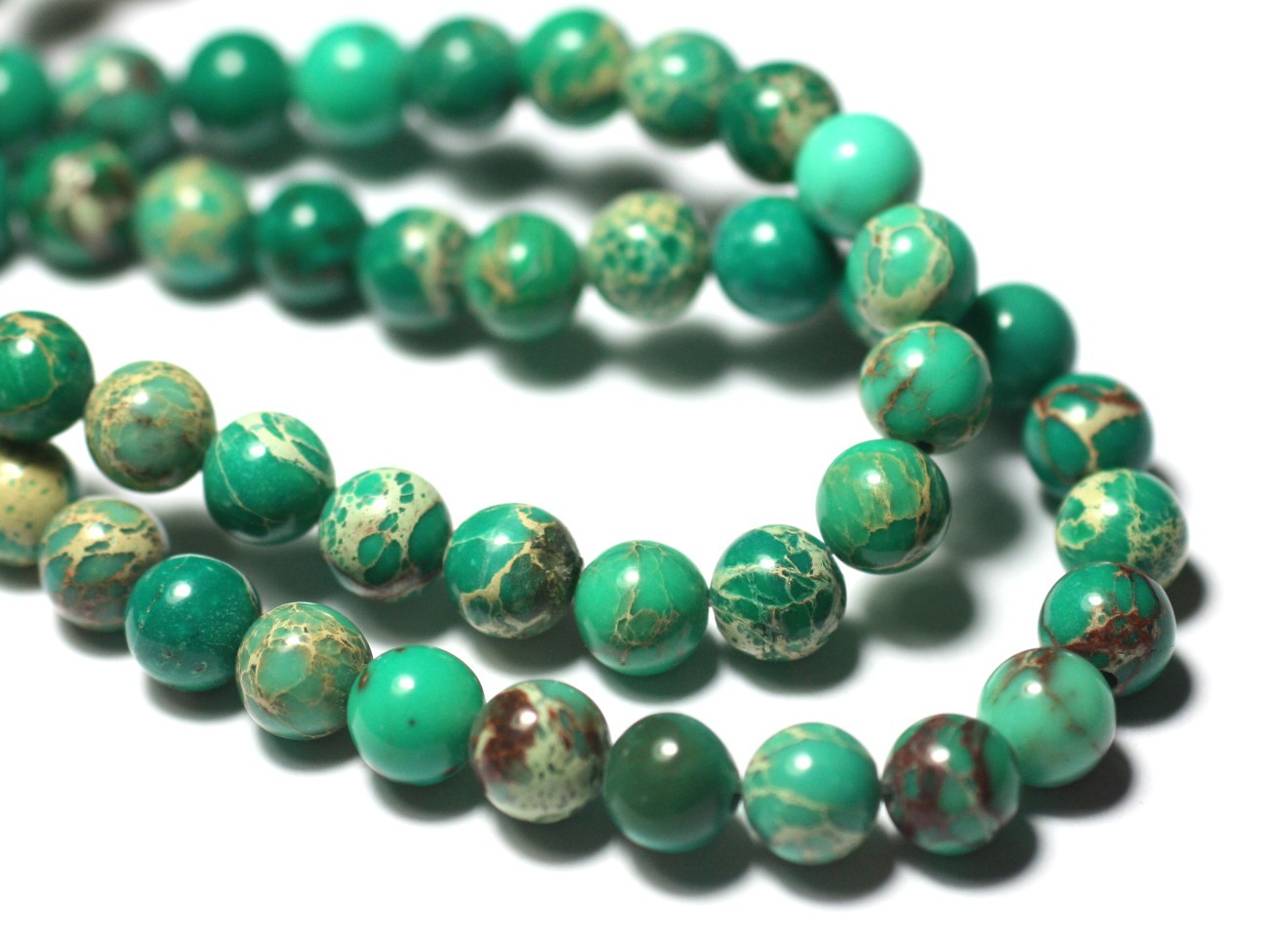 10pc - Perles de Pierre - Jaspe Sédimentaire Boules 6mm Vert Turquoise - 8741140028616