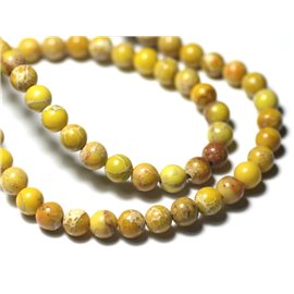 10pc - Stone Beads - Sedimentary Jasper Balls 6mm Yellow - 8741140028678