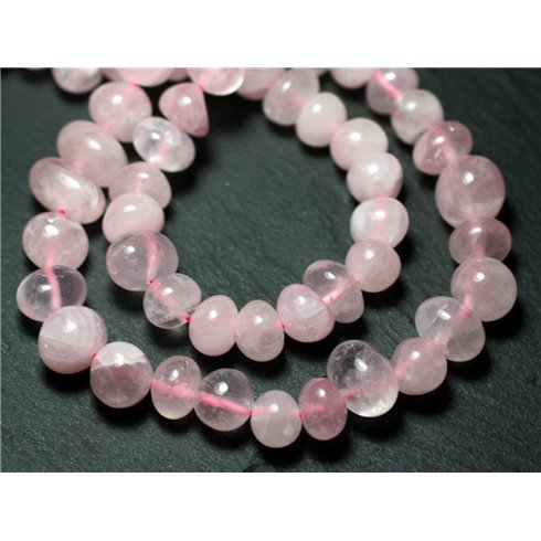 Fil 39cm 54pc env - Perles de Pierre - Quartz Rose Galets Roulés 8-12mm Fil 39cm 54pc env - Perles de Pierre - Quartz Rose Galets Roulés 8-12mm
