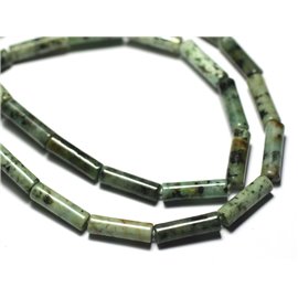 4pc - Perline di pietra - Tubi turchesi dell'Africa 13x4mm - 8741140029002