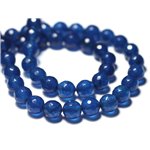 10pc - Perles de Pierre - Jade Boules Facettées 10mm Bleu Nuit Roi - 8741140029064