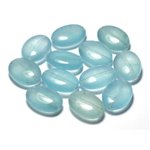 Fil 39cm 22pc env - Perles de Pierre - Jade Ovales 18x13mm Bleu ciel clair Fil 39cm 22pc env - Perles de Pierre - Jade Ovales 18x13mm Bleu ciel clair