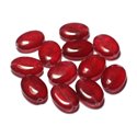 4pc - Perles de Pierre - Jade Ovales 18x13mm Rouge Cerise - 8741140029101