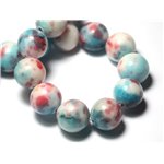 4pc - Perles de Pierre - Jade Boules 14mm Blanc Bleu Turquoise Rose Rouge - 8741140029125