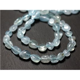 Thread 39cm approx 48pc - Stone Beads - Aquamarine Nuggets Olives 5-11mm